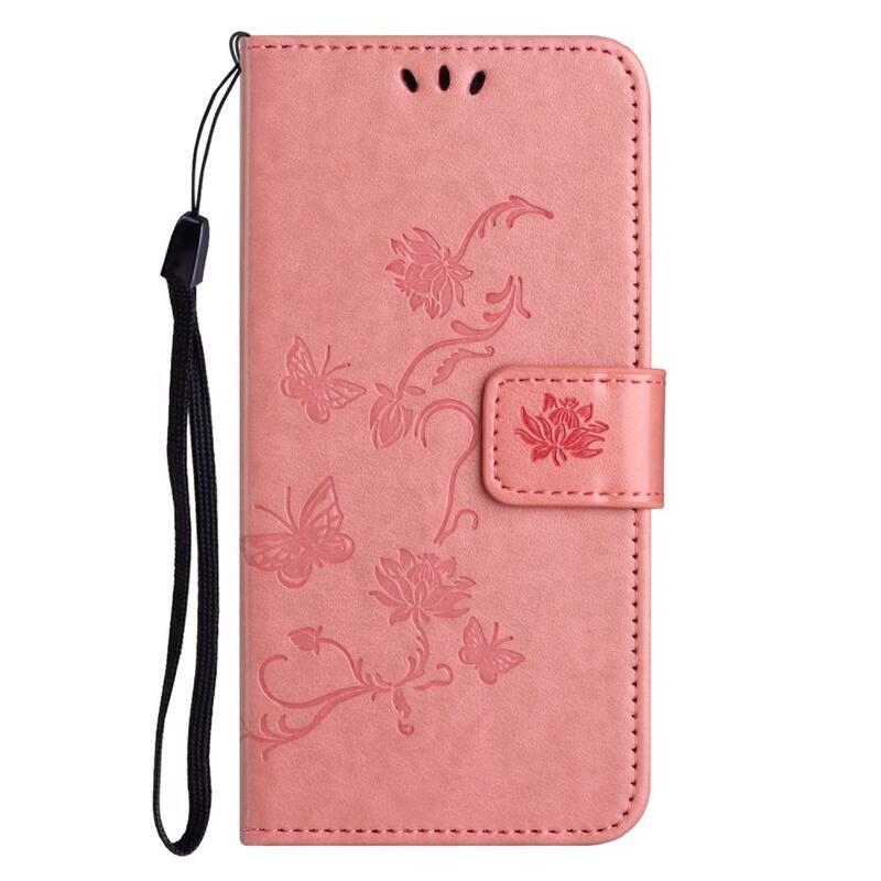 Flower knížkové pouzdro na Xiaomi Redmi Note 12 4G - růžové