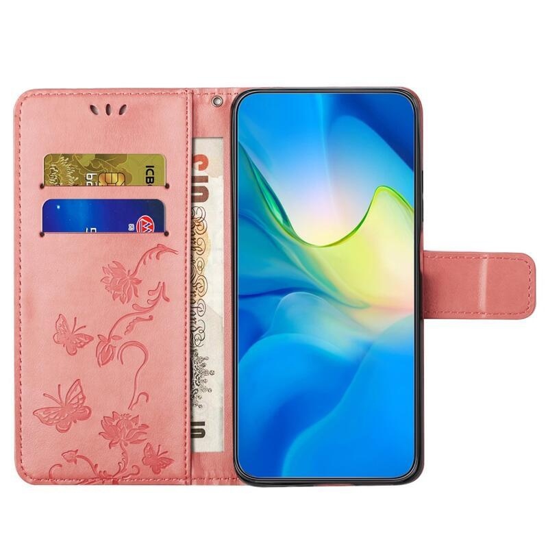 Flower knížkové pouzdro na Xiaomi Redmi Note 12 4G - růžové