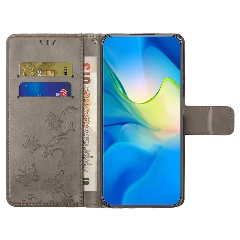 Flower knížkové pouzdro na Xiaomi Redmi Note 12 4G - šedé