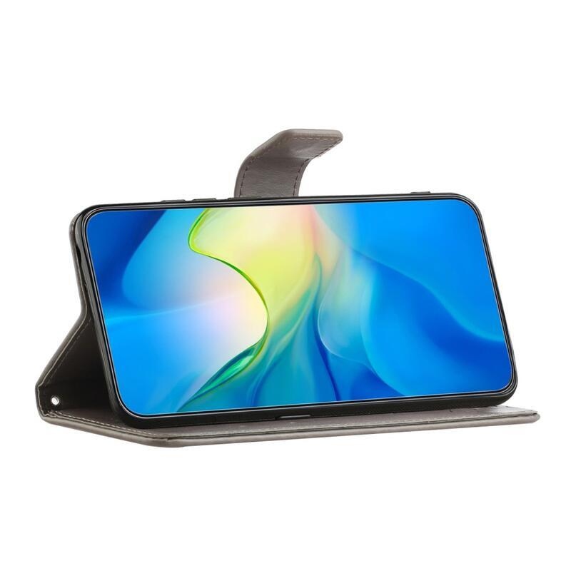 Flower knížkové pouzdro na Xiaomi Redmi Note 12 4G - šedé