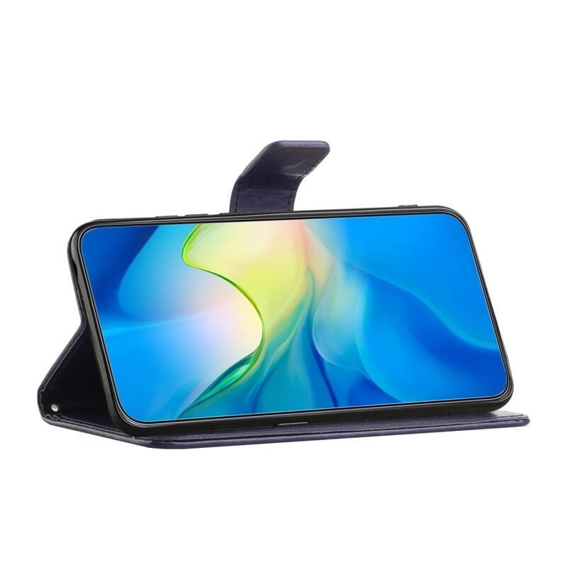 Flower knížkové pouzdro na Xiaomi Redmi Note 12 4G - tmavěfialové