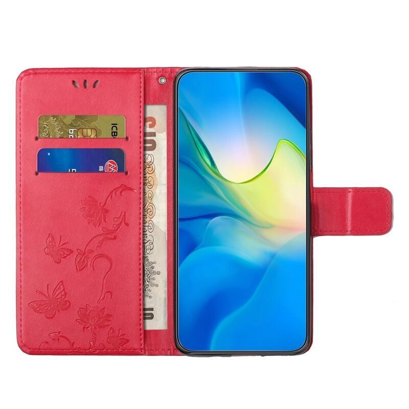 Flower knížkové pouzdro na Xiaomi Redmi Note 12 5G/Poco X5 5G - červené