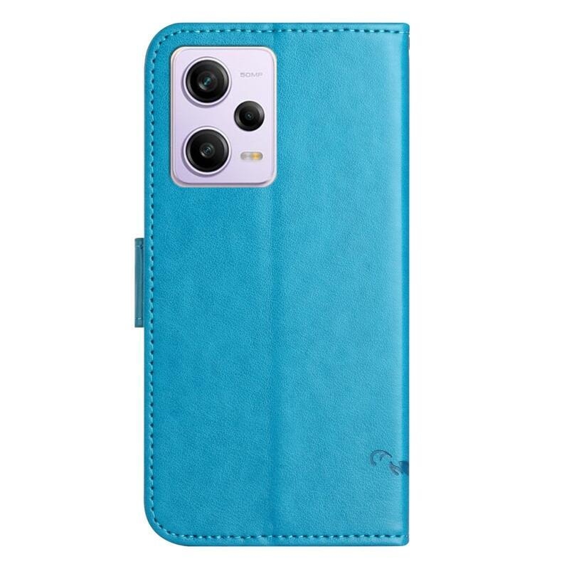 Flower knížkové pouzdro na Xiaomi Redmi Note 12 5G/Poco X5 5G - modré