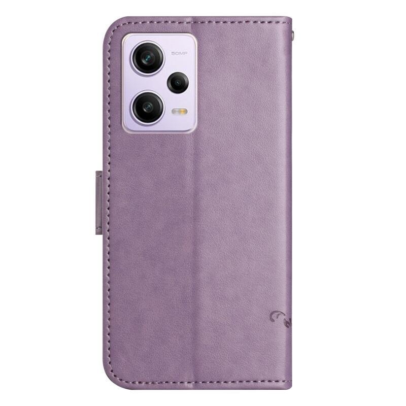 Flower knížkové pouzdro na Xiaomi Redmi Note 12 5G/Poco X5 5G - světlefialové