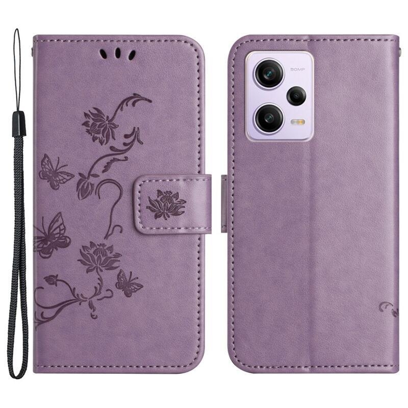Flower knížkové pouzdro na Xiaomi Redmi Note 12 5G/Poco X5 5G - světlefialové