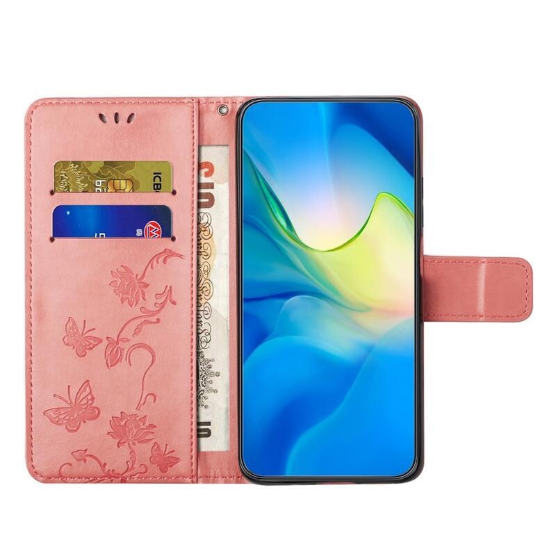 Flower knížkové pouzdro na Xiaomi Redmi Note 12 Pro+ 5G - růžové