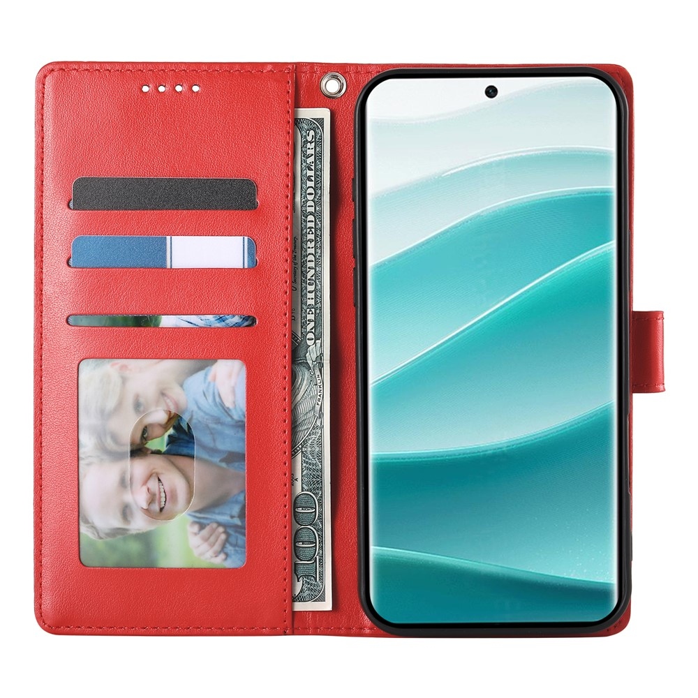 Flower knížkové pouzdro na Xiaomi Redmi Note 15 Pro 4G - červené