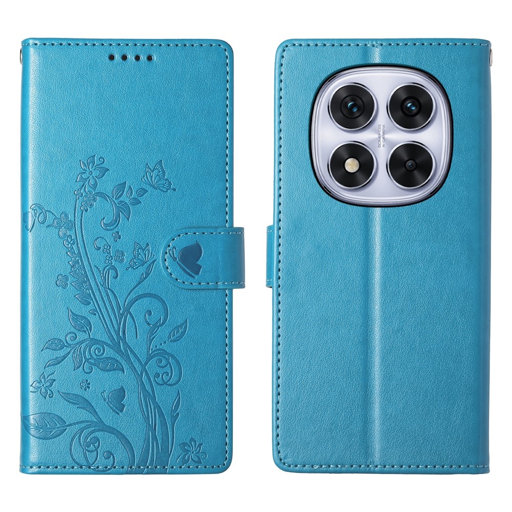 Flower knížkové pouzdro na Xiaomi Redmi Note 15 Pro 4G - modré