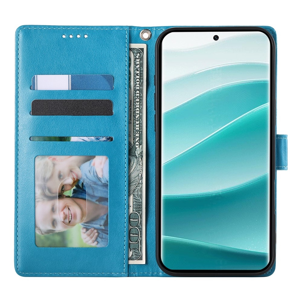 Flower knížkové pouzdro na Xiaomi Redmi Note 15 Pro 4G - modré