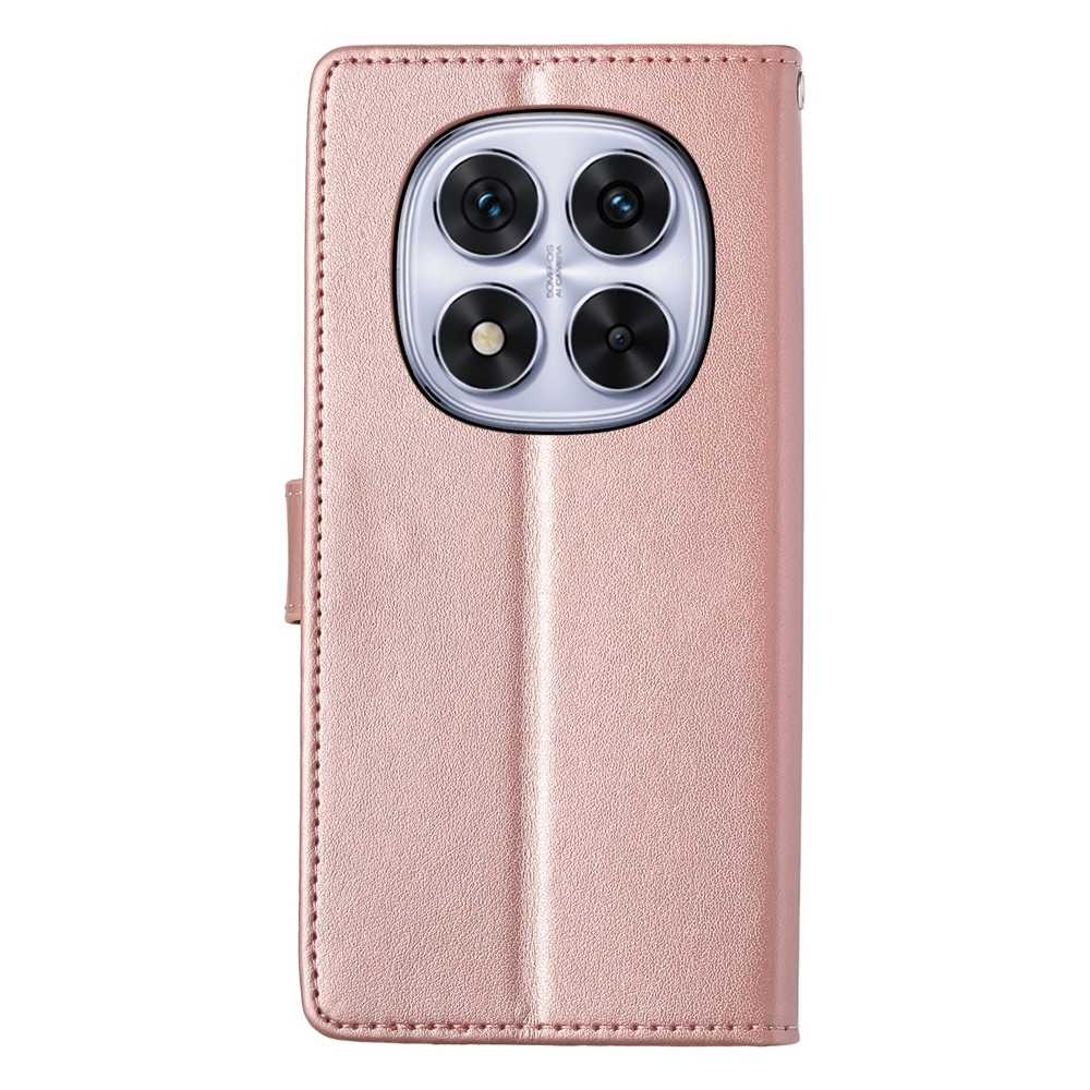 Flower knížkové pouzdro na Xiaomi Redmi Note 15 Pro 4G - růžovozlaté