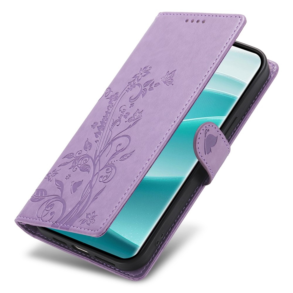 Flower knížkové pouzdro na Xiaomi Redmi Note 15 Pro 4G - světlefialové