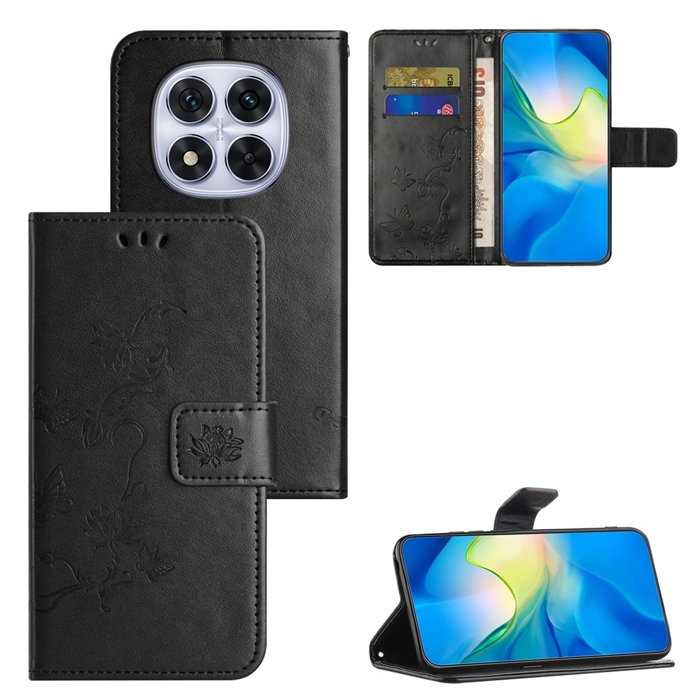 Flower knížkové pouzdro na Xiaomi Redmi Note 15 Pro+ 5G - černé