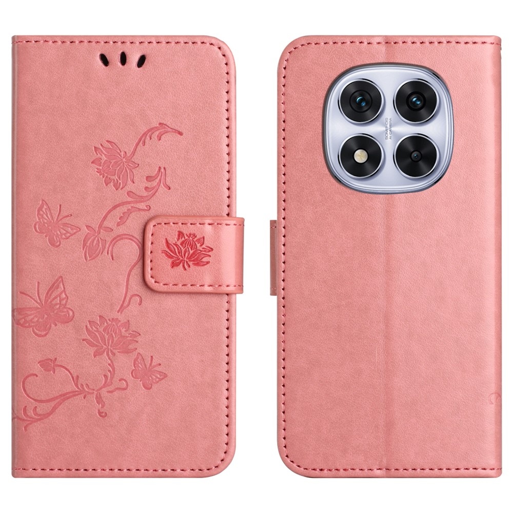 Flower knížkové pouzdro na Xiaomi Redmi Note 15 Pro+ 5G - růžové