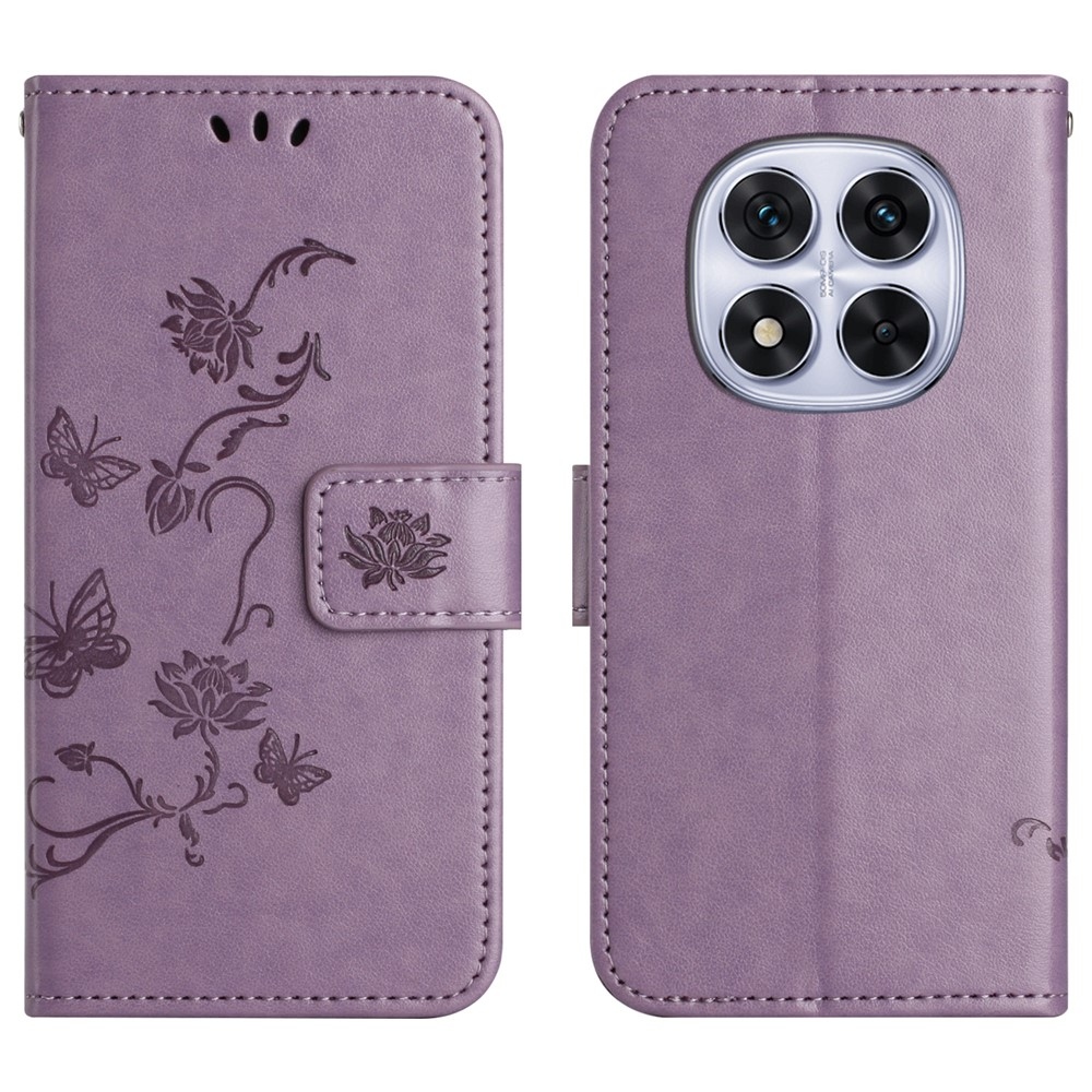 Flower knížkové pouzdro na Xiaomi Redmi Note 15 Pro+ 5G - světlefialové