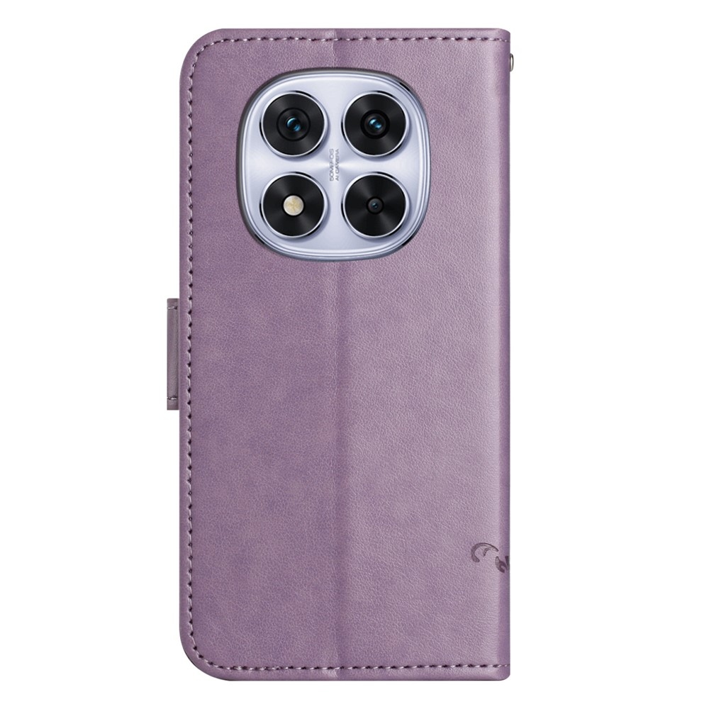 Flower knížkové pouzdro na Xiaomi Redmi Note 15 Pro+ 5G - světlefialové