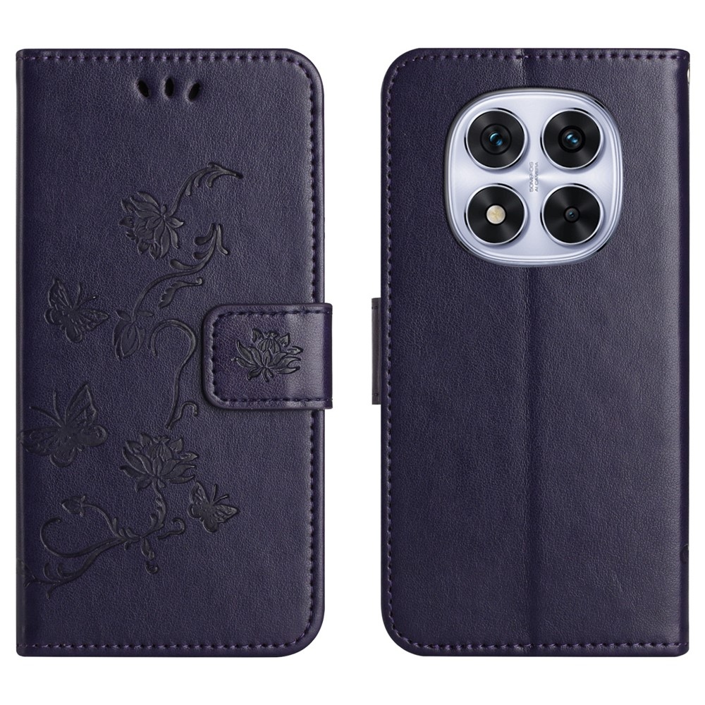 Flower knížkové pouzdro na Xiaomi Redmi Note 15 Pro+ 5G - tmavěfialové