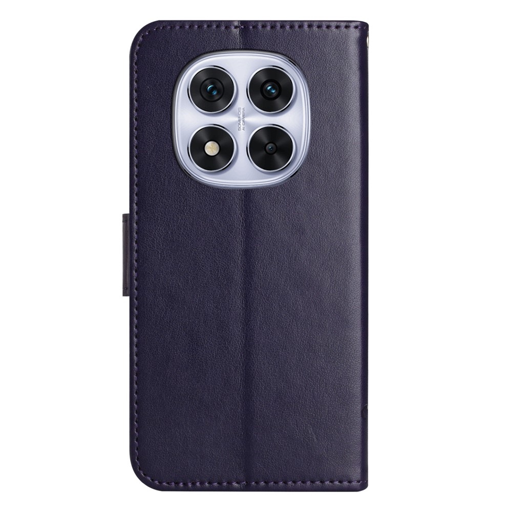 Flower knížkové pouzdro na Xiaomi Redmi Note 15 Pro 5G - tmavěfialové