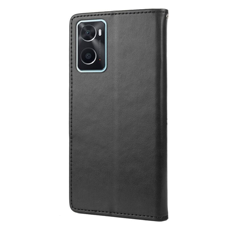 Flower PU kožené peněženkové pouzdro na mobil Realme 9i - černé