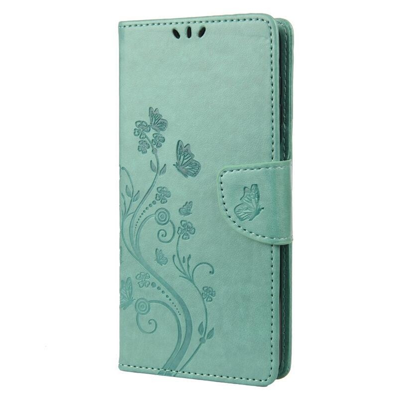Flower PU kožené peněženkové pouzdro na mobil Realme 9i - zelené