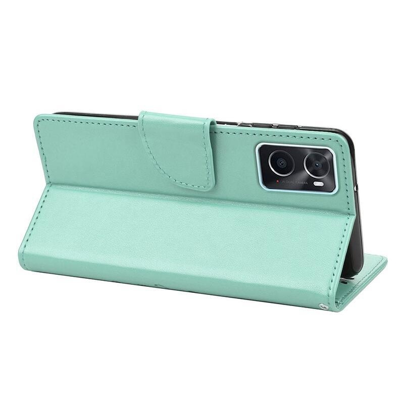Flower PU kožené peněženkové pouzdro na mobil Realme 9i - zelené