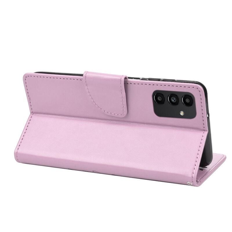 Flower PU kožené peněženkové pouzdro na mobil Samsung Galaxy A13 4G - světlefialové