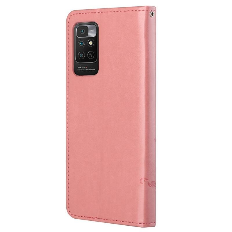 Flower PU kožené peněženkové pouzdro na mobil Xiaomi Redmi Note 11 4G/Note 11S 4G - růžové