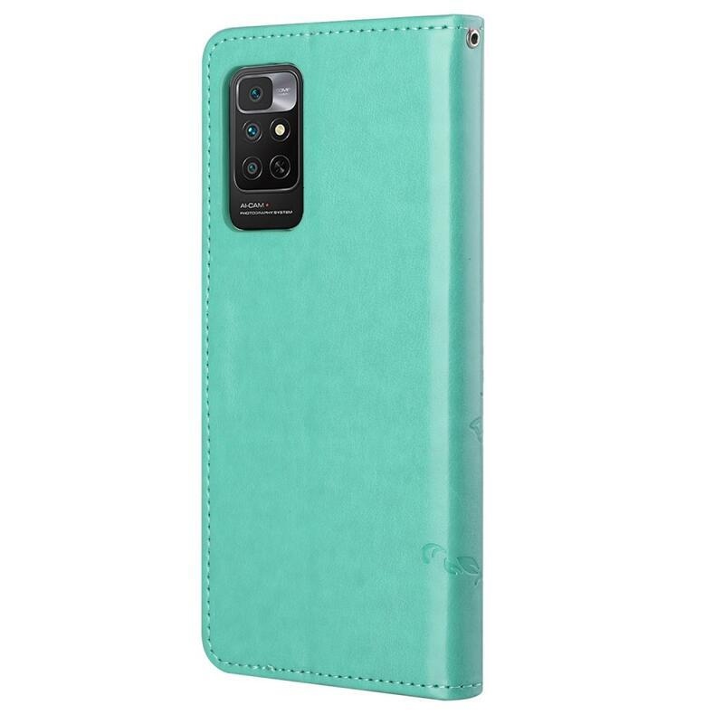 Flower PU kožené peněženkové pouzdro na mobil Xiaomi Redmi Note 11 4G/Note 11S 4G - zelené