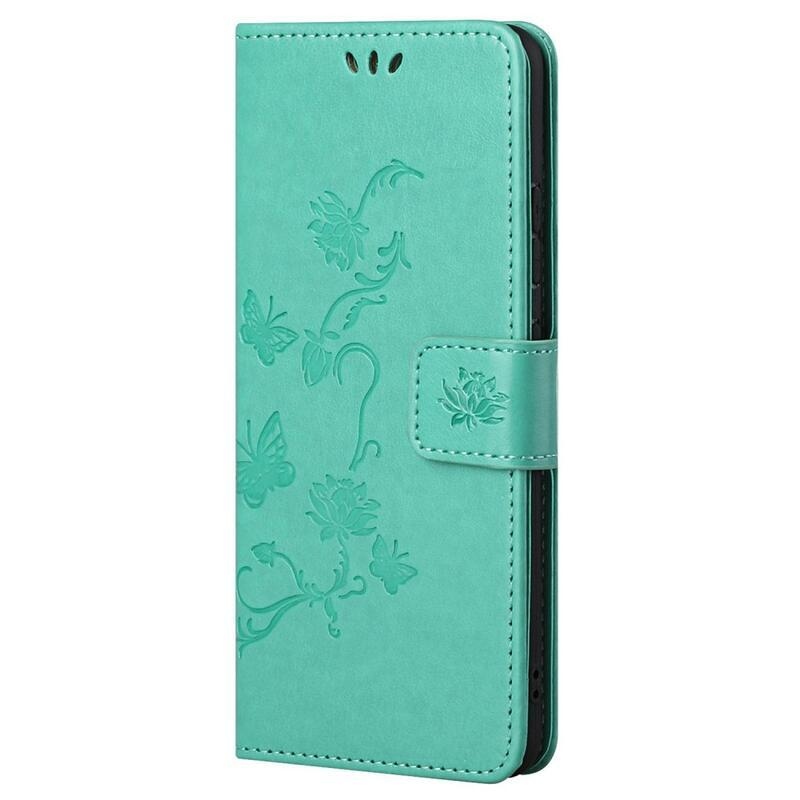 Flower PU kožené peněženkové pouzdro na mobil Xiaomi Redmi Note 11 4G/Note 11S 4G - zelené