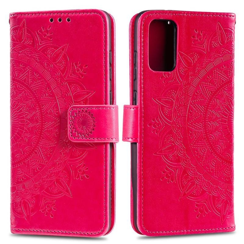 Flower PU kožené peněženkové pouzdro pro mobil Xiaomi Mi 10 Lite - rose