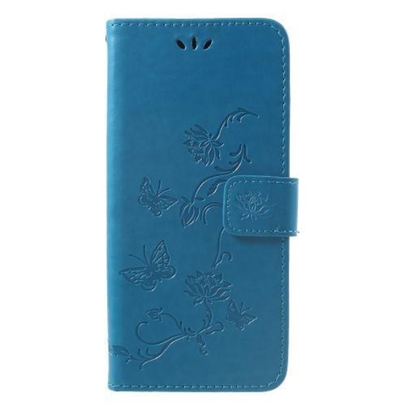 Flower PU kožené pouzdro na mobil Sony Xperia XZ3 - modré
