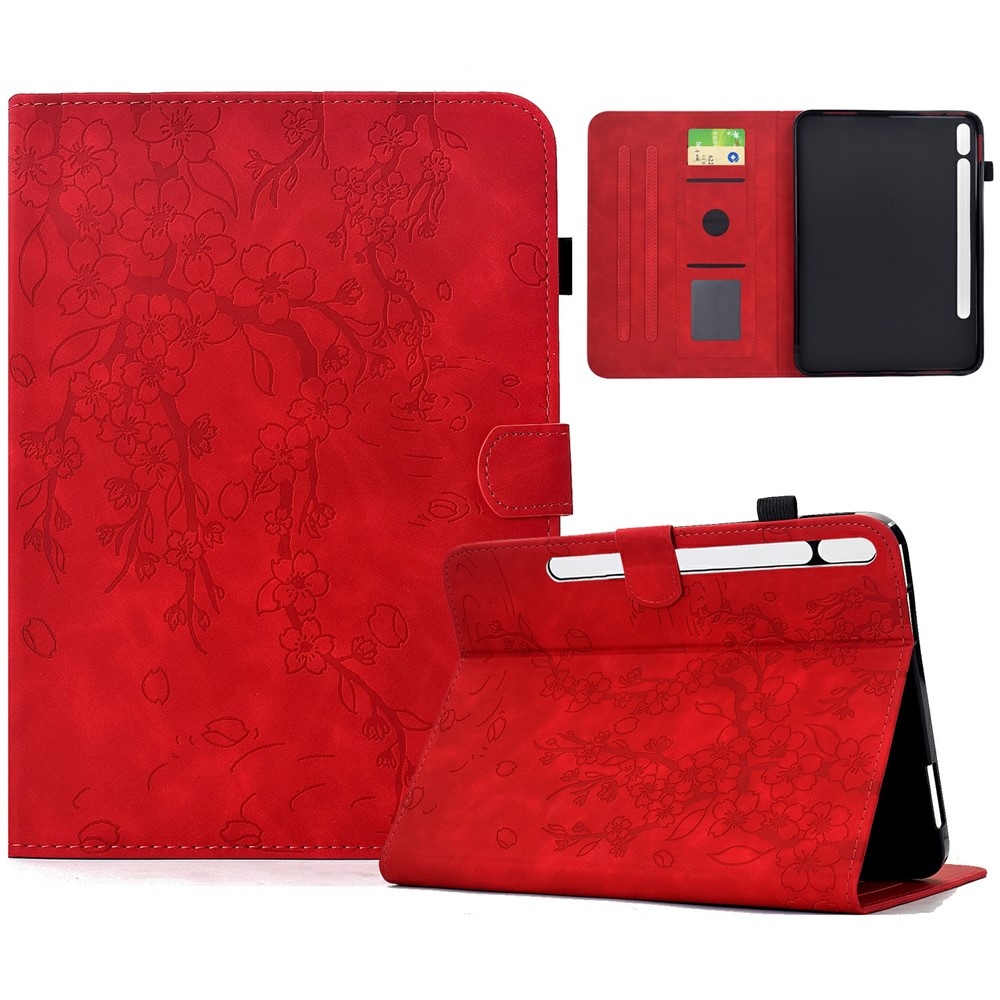 Flower zavírací pouzdro na tablet Samsung Galaxy Tab S12+ - červené