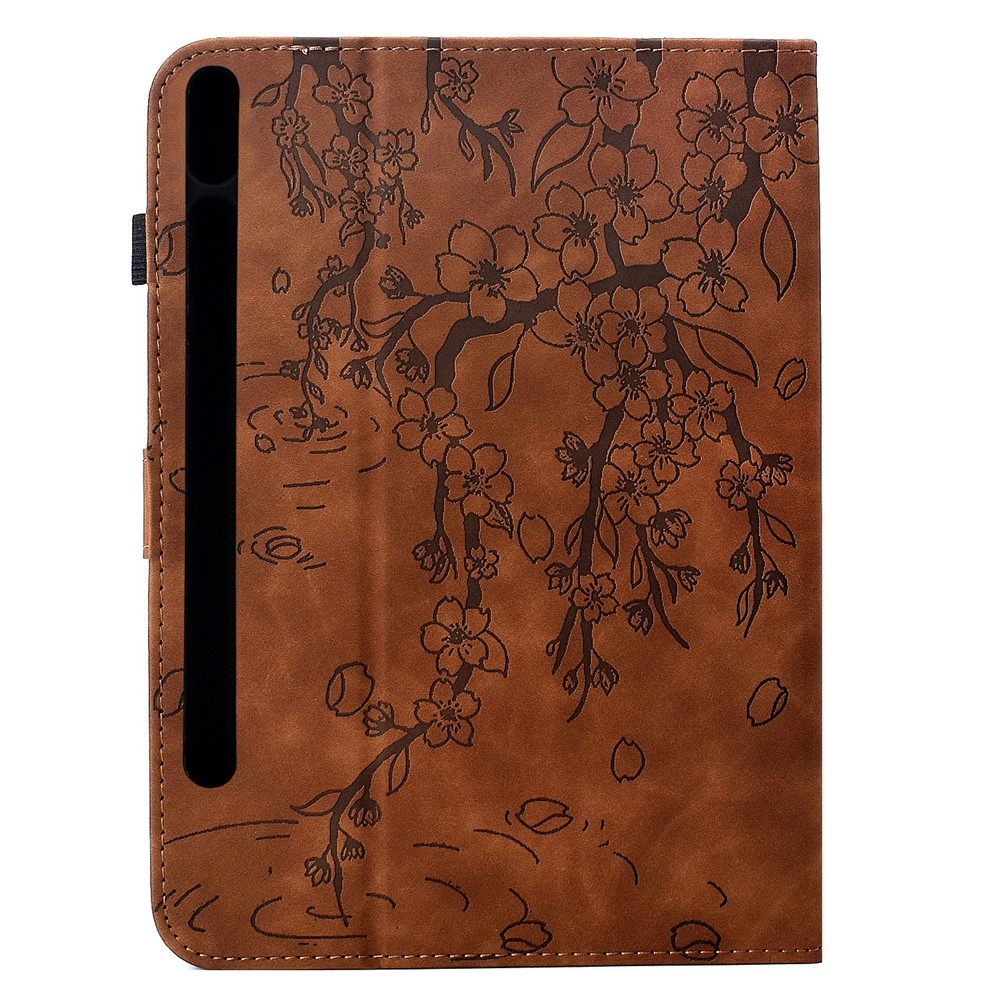 Flower zavírací pouzdro na tablet Samsung Galaxy Tab S12+ - hnědé