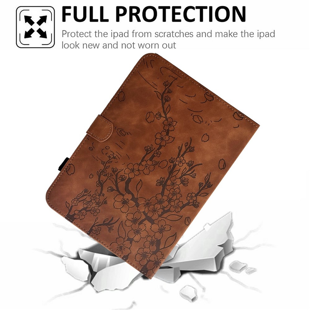 Flower zavírací pouzdro na tablet Samsung Galaxy Tab S12+ - hnědé