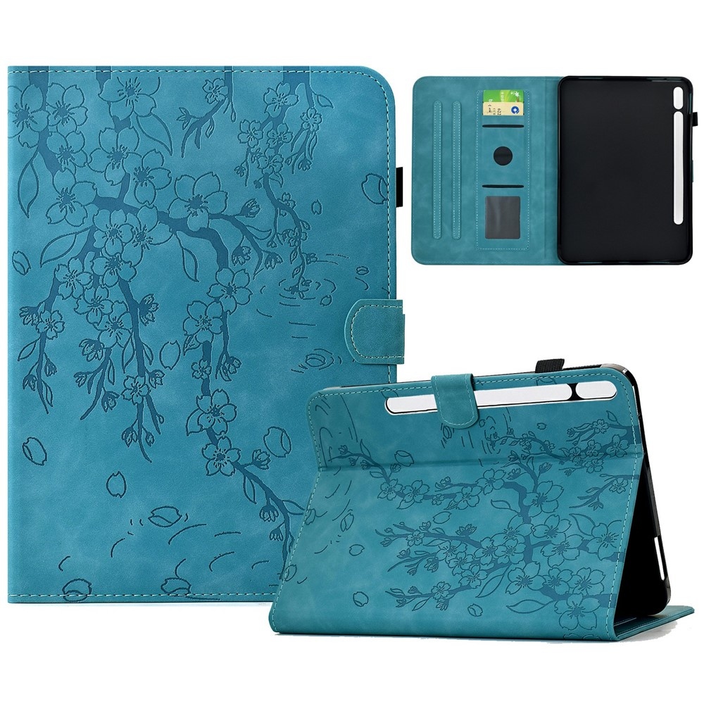 Flower zavírací pouzdro na tablet Samsung Galaxy Tab S12+ - modré