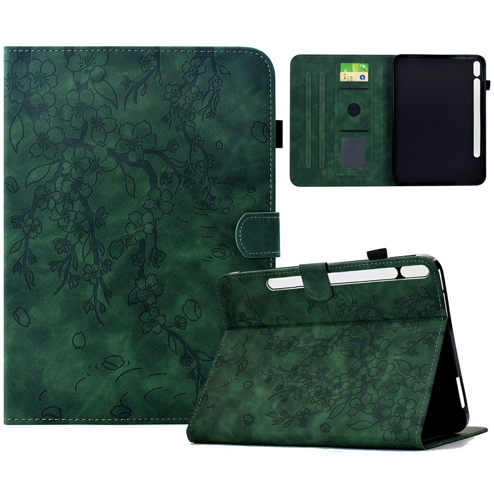 Flower zavírací pouzdro na tablet Samsung Galaxy Tab S12+ - zelené