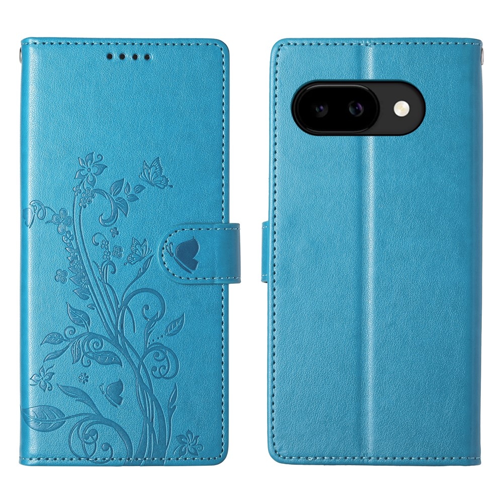 Flowers knížkové pouzdro na Google Pixel 10a - modré