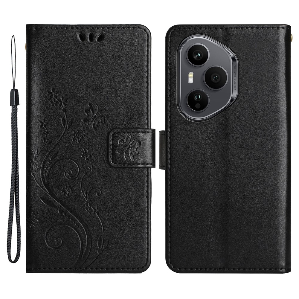 Flowers knížkové pouzdro na Honor 400 Pro - černé