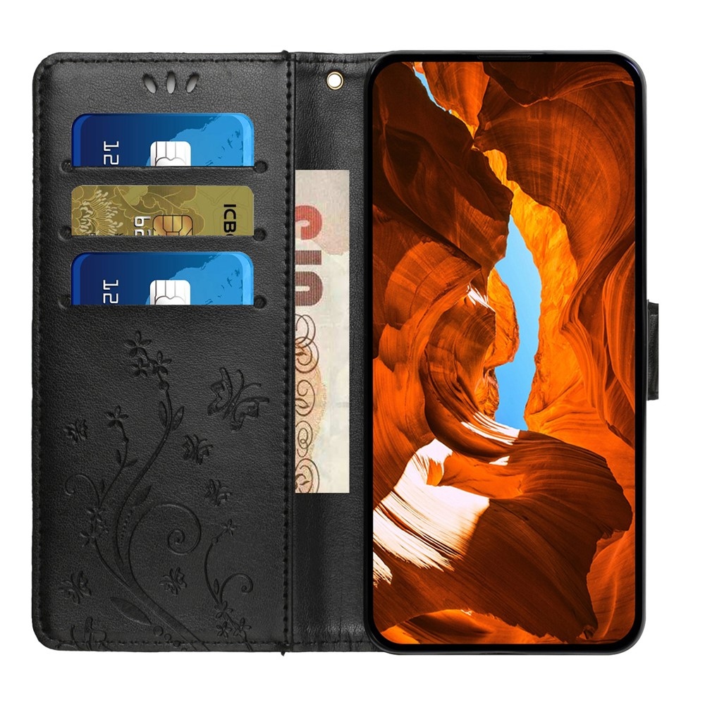 Flowers knížkové pouzdro na Honor 400 Pro - černé