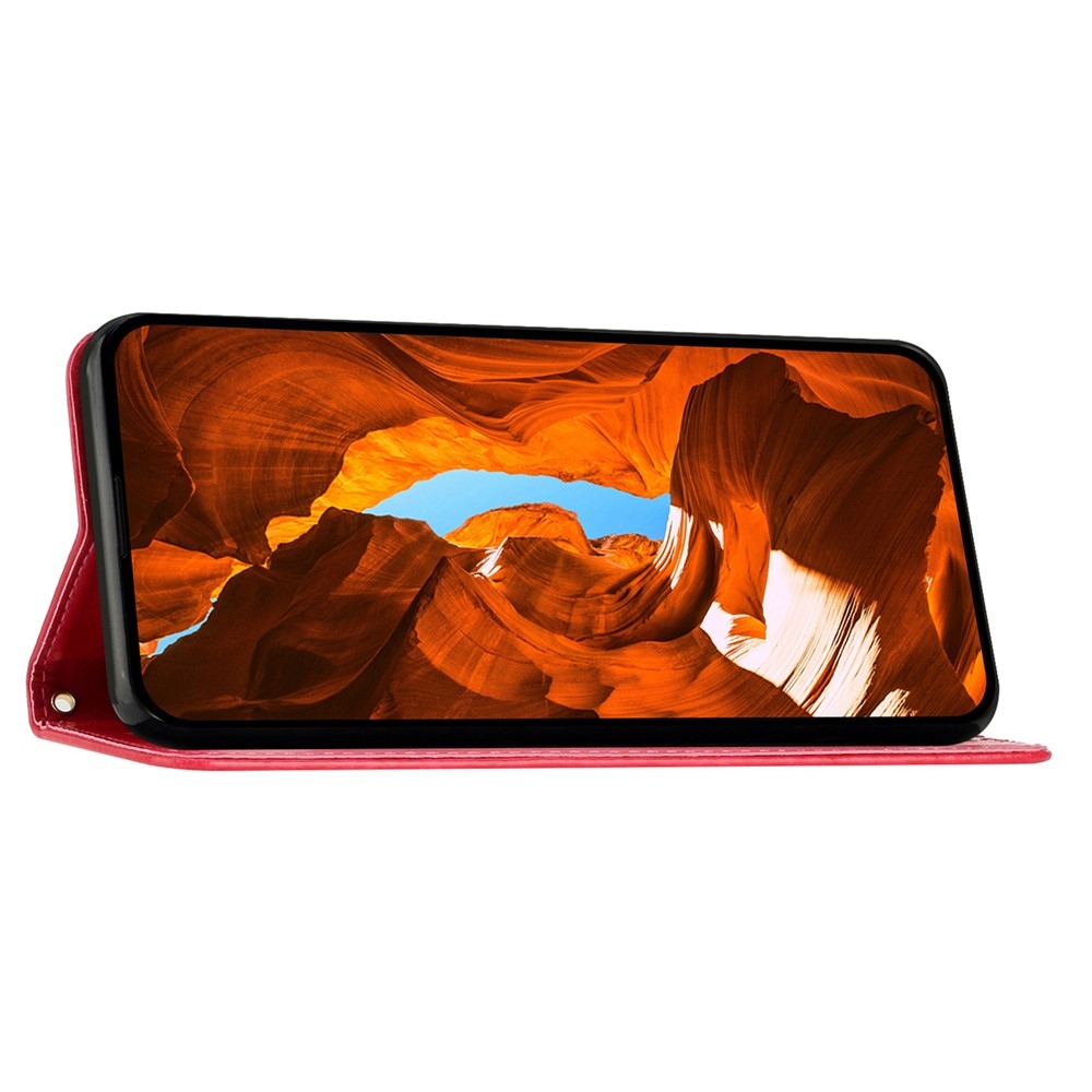 Flowers knížkové pouzdro na Honor 400 Pro - červené