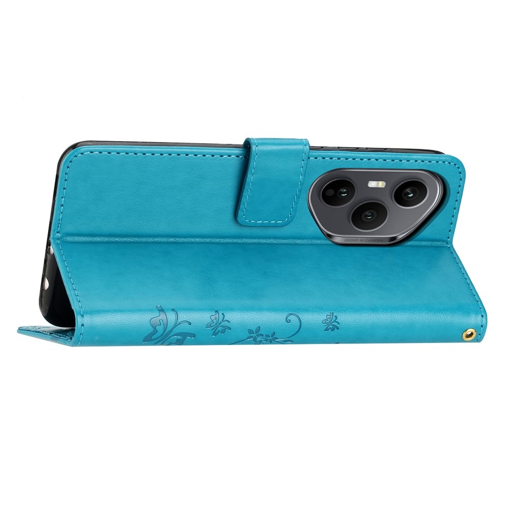 Flowers knížkové pouzdro na Honor 400 Pro - modré