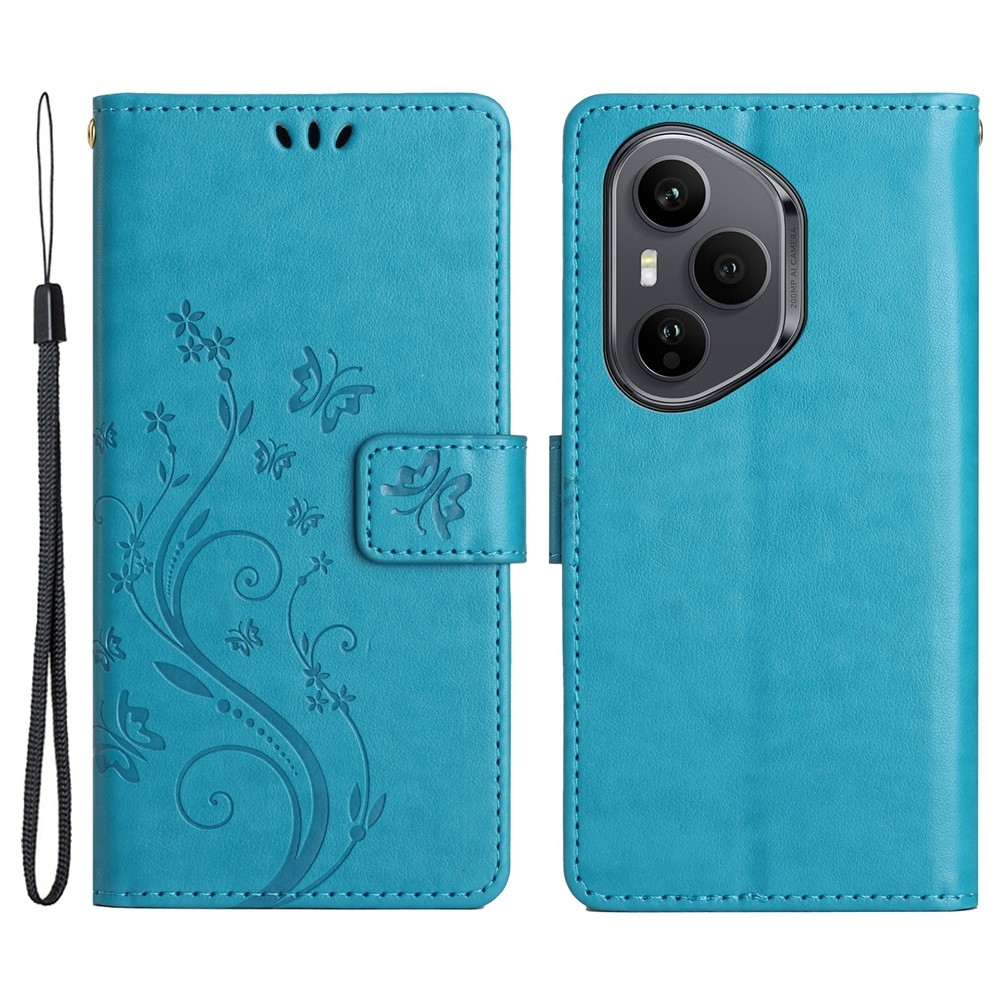 Flowers knížkové pouzdro na Honor 400 Pro - modré