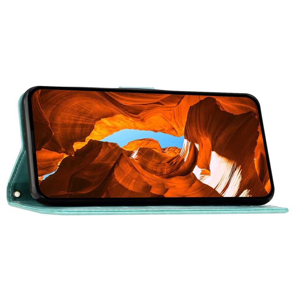 Flowers knížkové pouzdro na Honor 400 Pro - modrozelené