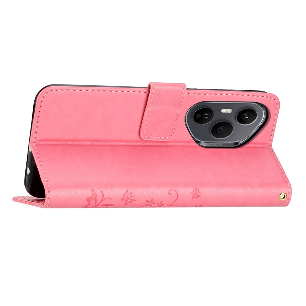 Flowers knížkové pouzdro na Honor 400 Pro - růžové