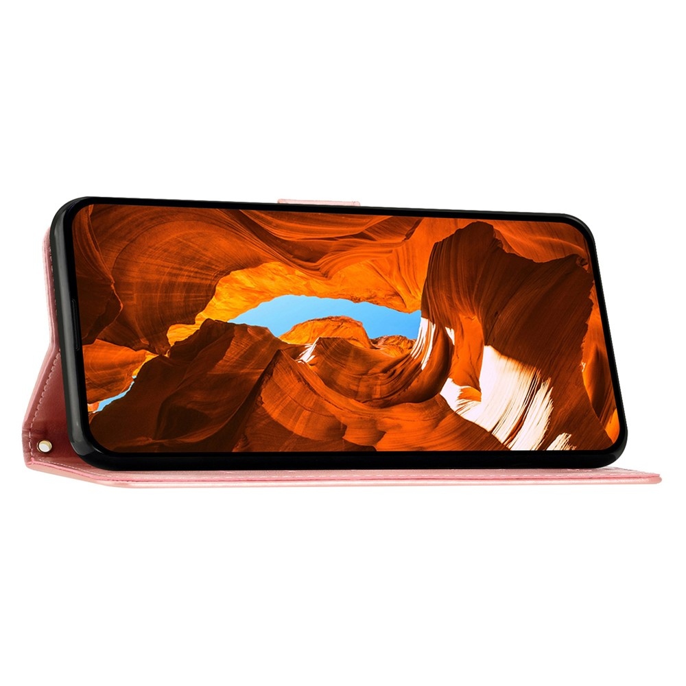 Flowers knížkové pouzdro na Honor 400 Pro - růžovozlaté