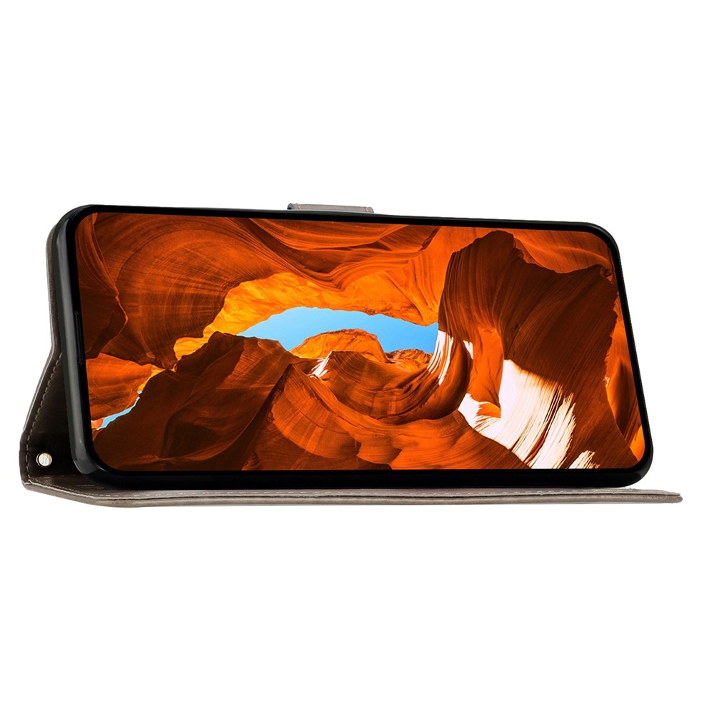 Flowers knížkové pouzdro na Honor 400 Pro - šedé