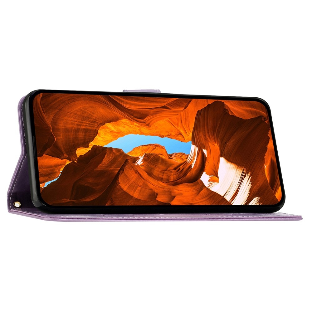 Flowers knížkové pouzdro na Honor 400 Pro - světlefialové