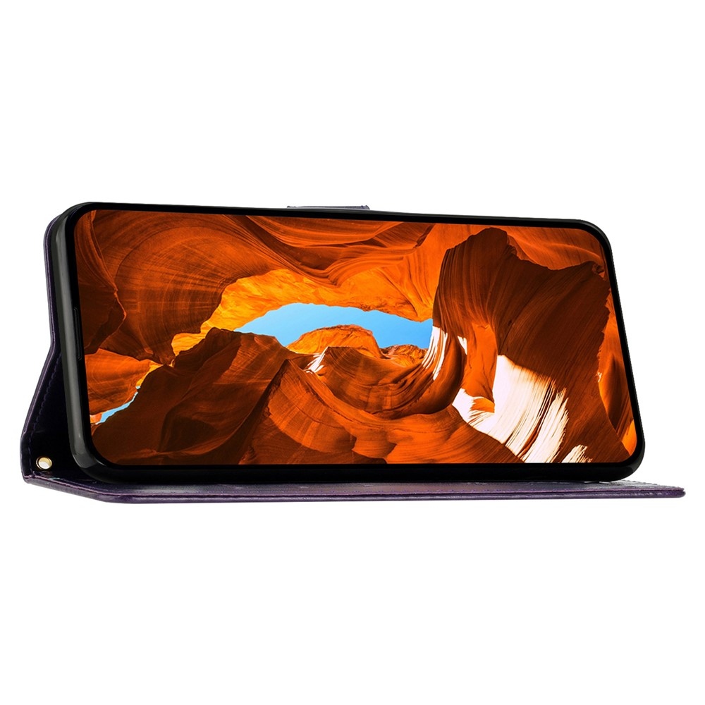 Flowers knížkové pouzdro na Honor 400 Pro - tmavěfialové