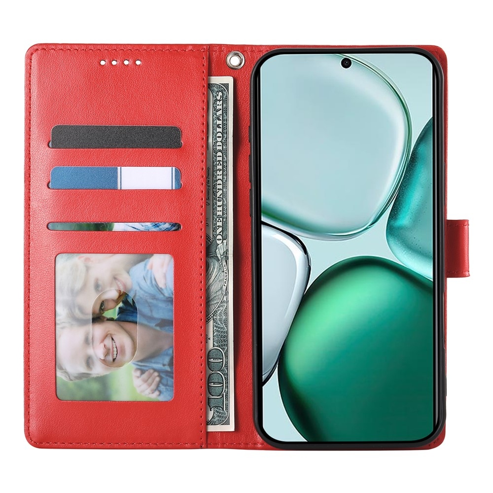 Flowers knížkové pouzdro na Honor Magic 8 Lite 5G - červené