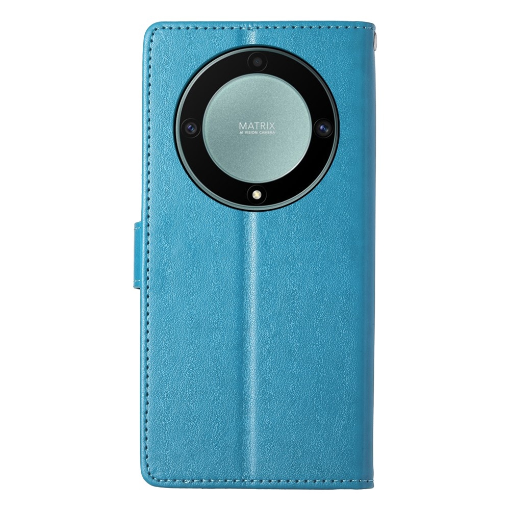 Flowers knížkové pouzdro na Honor Magic 8 Lite 5G - modré