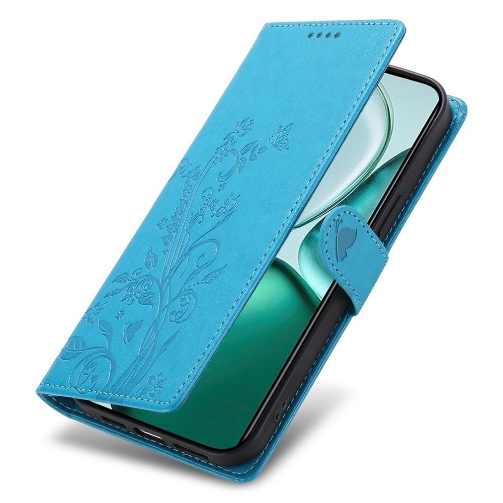 Flowers knížkové pouzdro na Honor Magic 8 Lite 5G - modré